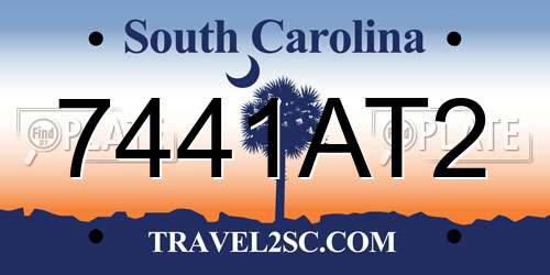 7441AT2 South Carolina License Plate