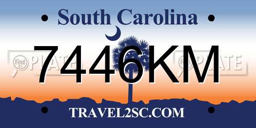 7446KM South Carolina License Plate