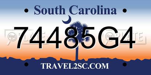 74485G4 South Carolina License Plate