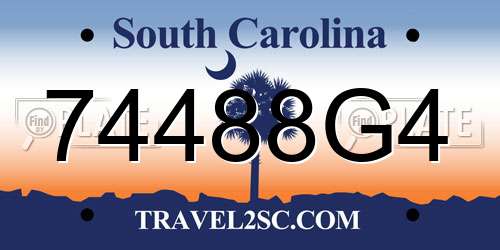 74488G4 South Carolina License Plate