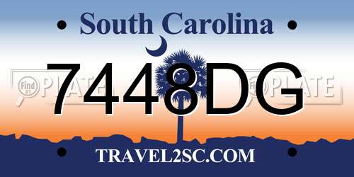 7448DG South Carolina License Plate