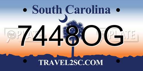 7448OG South Carolina License Plate