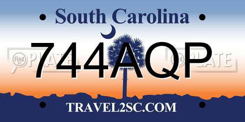 744AQP South Carolina License Plate