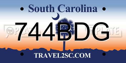 744BDG South Carolina License Plate