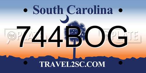 744BOG South Carolina License Plate