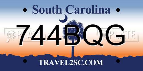 744BQG South Carolina License Plate