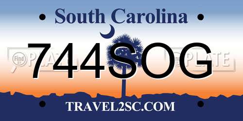 744SOG South Carolina License Plate