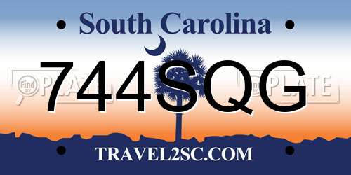 744SQG South Carolina License Plate