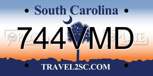 744VMD South Carolina License Plate