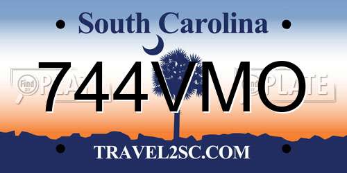 744VMO South Carolina License Plate