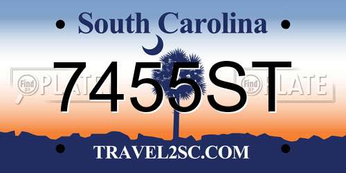 7455ST South Carolina License Plate