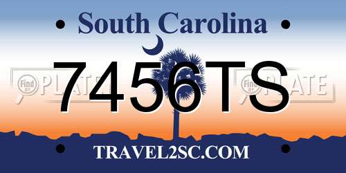 7456TS South Carolina License Plate