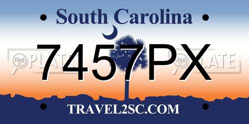 7457PX South Carolina License Plate