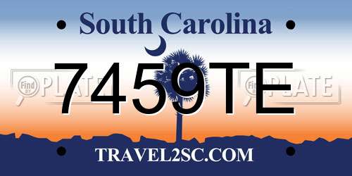 7459TE South Carolina License Plate