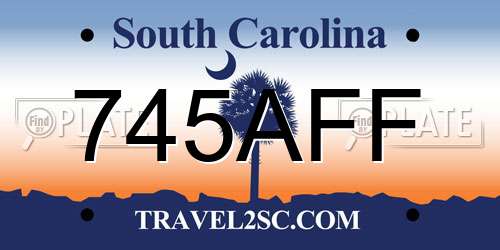 745AFF South Carolina License Plate