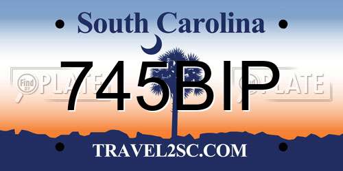 745BIP South Carolina License Plate