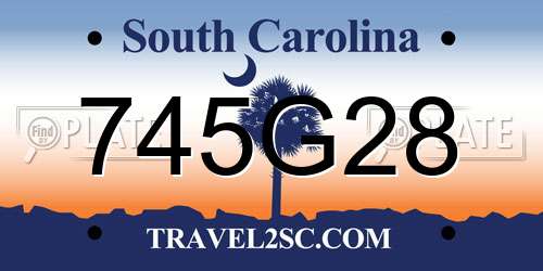 745G28 South Carolina License Plate