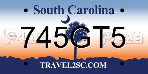 745GT5 South Carolina License Plate