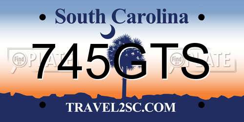 745GTS South Carolina License Plate