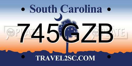 745GZB South Carolina License Plate