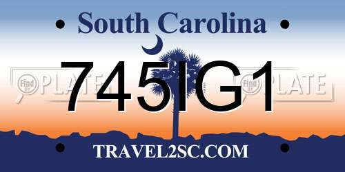 745IG1 South Carolina License Plate