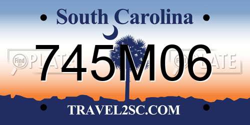 745M06 South Carolina License Plate