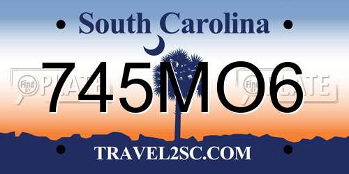 745MO6 South Carolina License Plate