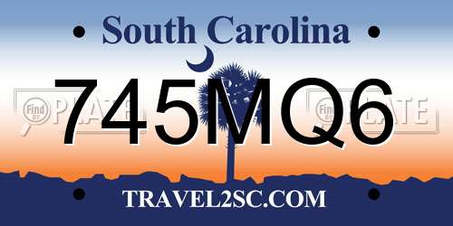 745MQ6 South Carolina License Plate