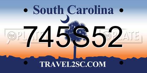 745S52 South Carolina License Plate