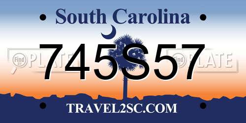 745S57 South Carolina License Plate