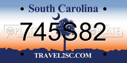 745S82 South Carolina License Plate