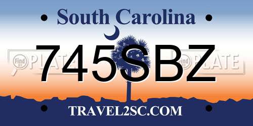 745SBZ South Carolina License Plate