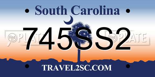 745SS2 South Carolina License Plate