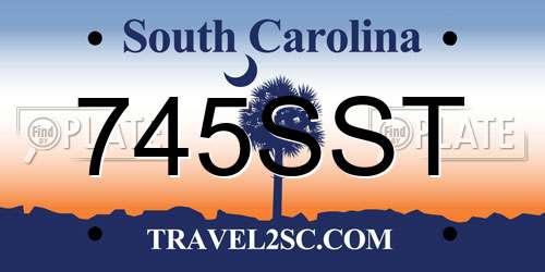 745SST South Carolina License Plate