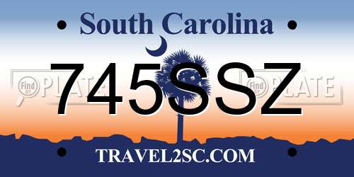 745SSZ South Carolina License Plate