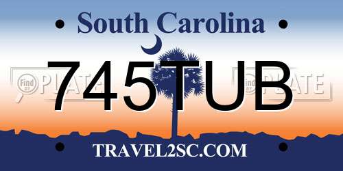 745TUB South Carolina License Plate