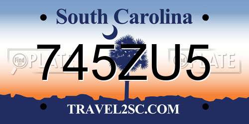 745ZU5 South Carolina License Plate