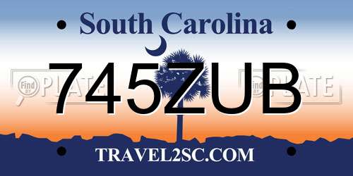 745ZUB South Carolina License Plate