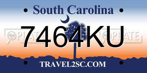 7464KU South Carolina License Plate