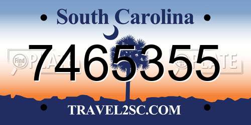 7465355 South Carolina License Plate