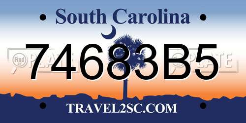 74683B5 South Carolina License Plate