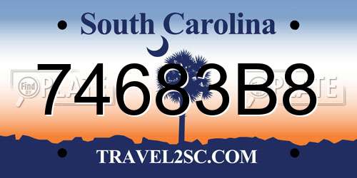 74683B8 South Carolina License Plate