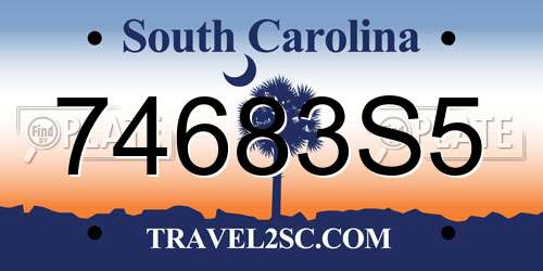 74683S5 South Carolina License Plate