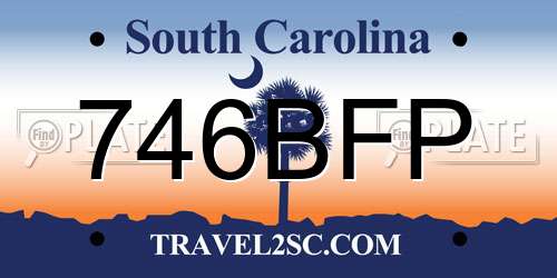 746BFP South Carolina License Plate