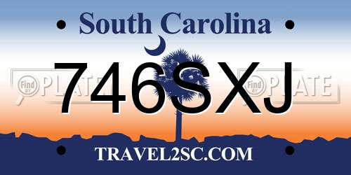 746SXJ South Carolina License Plate