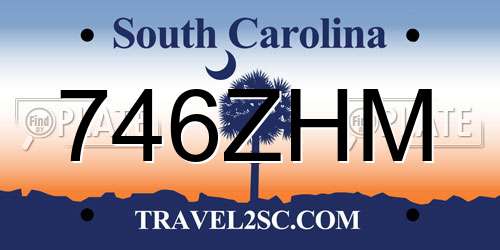 746ZHM South Carolina License Plate