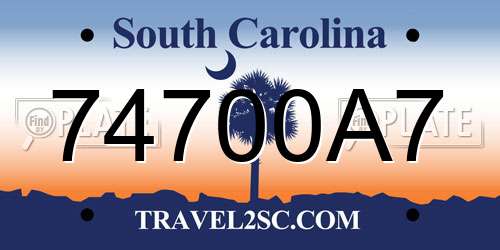 74700A7 South Carolina License Plate