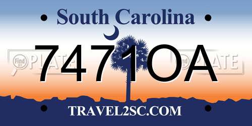 7471OA South Carolina License Plate