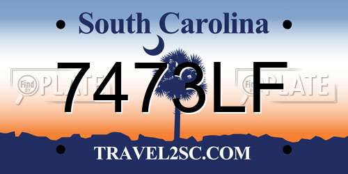 7473LF South Carolina License Plate