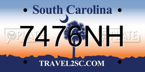 7476NH South Carolina License Plate